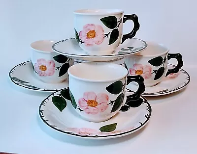 Villeroy & Boch Mettlach  WILD ROSE   Cups/Saucers. EUC. 4 Sets. Germany 2.75  T • $43.95