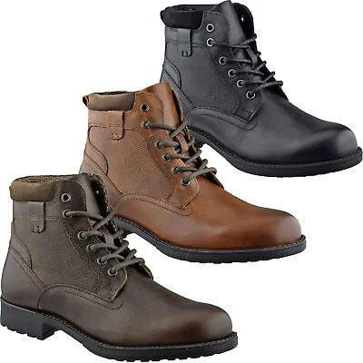 Mens Redtape Leather Boots Ankle High Formal Casual Walking Lace Up Work Shoes • £29.95