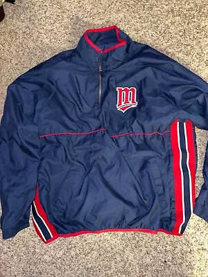 MAJESTIC AUTHENTIC Minnesota Twins Blue 1/4 Zip Pullover Jacket Size XXL • $27.52