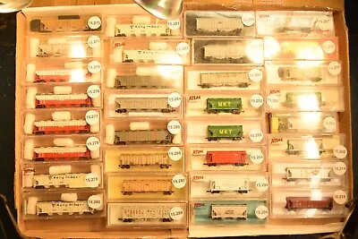 N Scale UP PRR CNW ATSF SF BN MP MKT CR D&H MRL COVERED Cars Sold Individually • $14.95