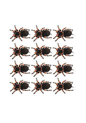 12 Flat Tarantula Spider Edible Cup Cake Toppers Boy Party Decoration Z11 • £2.87