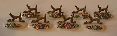 Vintage Place Card Holders Branch And Flowers Set Of 8 Marked AV Under Crown • $30