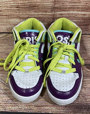 Osiris South Bronx Girls Skate Shoes Sz 10 Bright Purple Neon High Top NY Skater • $94.95