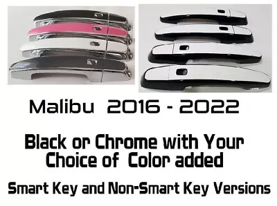 Custom Black OR Chrome Door Handle Overlays 2016-2022 Chevy Malibu U PICK CLR • $95