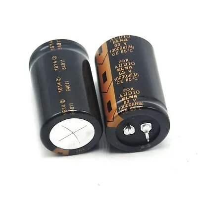 2x ELNA 10000uF 63V Audio Amplifier Capacitor Electrolytic Capacitance 30x50mm • $14.93