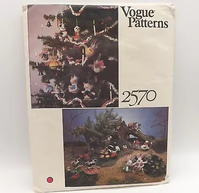 Vogue 2570 Christmas Ornaments Woodland Animals Felt Skunk Panda Sewing Pattern • $14
