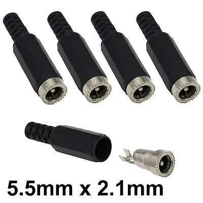 Pack Of 5 DC Connectors 5.5m X 2.1mm Female DIY Power Plug • £4.19