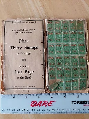 Vintage S&H Sperry & Hutchinson Green Stamp Book With Stamps Oklahoma Specific • $5