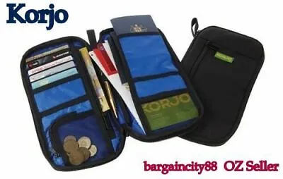 $26.26 • Buy Korjo L Passport Phone Card Holder Travel Document Wallet Bag Bum Case Organizer