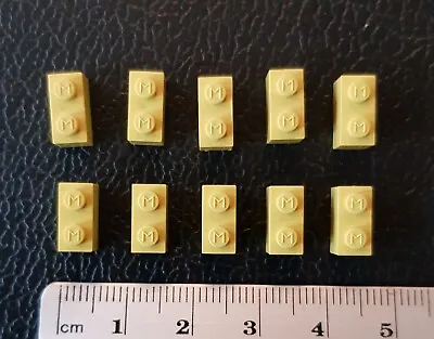 LEGO DENMARK VINTAGE MODULEX MINI LEGO 10 BRICKS 2x1 WITH M LOGO ON TOP • $2.50