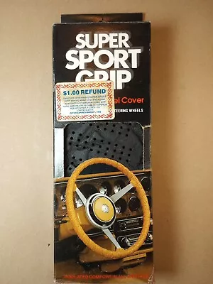 Vintage Superior Super Sport Grip Steering Wheel Cover Black NEW Porotherm Wrap • $49.95