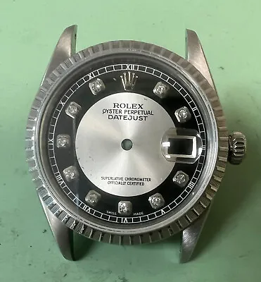 Rolex Case Date Just 36mm. Mod.16014. SS Engine Turned Sapphire Crystal • $1450