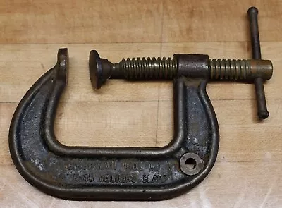 Vintage Cincinnati Tool Co. Hargrave No. 45 Welder's 5  C Clamp - Iron & Brass • $10