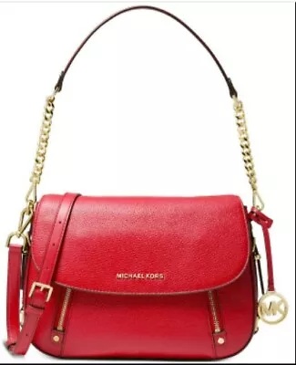 MICHAEL Michael Kors Bedford Legacy Leather Flap Shoulder Bag Red NWT • $265