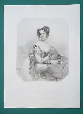 VISCOUNTESS BOYLE Of Queen Victoria Royal Court - SUPERB 1840 Antique Print • $44.95