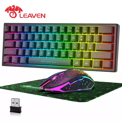 $38.99 • Buy Wireless Rechargeable Gaming Keyboard Mouse Set Rainbow Backlit Silent Mice PC