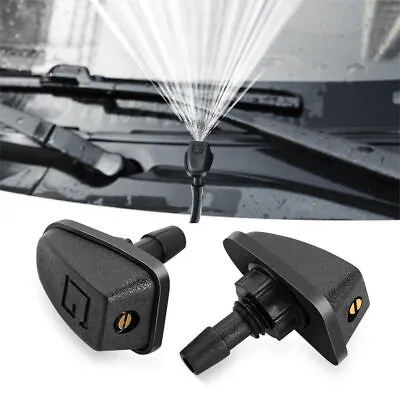 2Pcs Car Windscreen Water Spray Jets Washer Nozzles Adjustable Accessories Black • $8.34