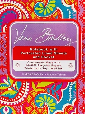 New Vera Bradley Mini Notebook With Pocket  Paisley In Paradise” • $8.21