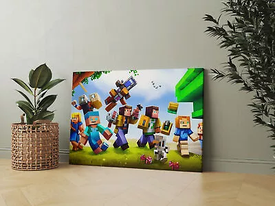 Minecraft Painting CANVAS PRINT Wall Decor Giclee Art Poster Home Decor 04 • £19.99