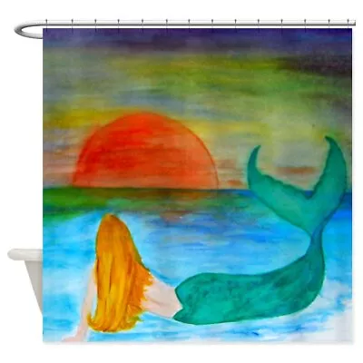 CafePress Sunset Mermaid Decorative Fabric Shower Curtain (69 X70 ) (845833703) • $73.99