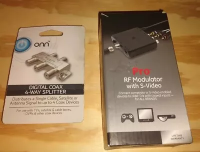 NEW - Pro RF Modulator With S-Video For All Brands & Digital Coax 4 Way Splitter • $9.99