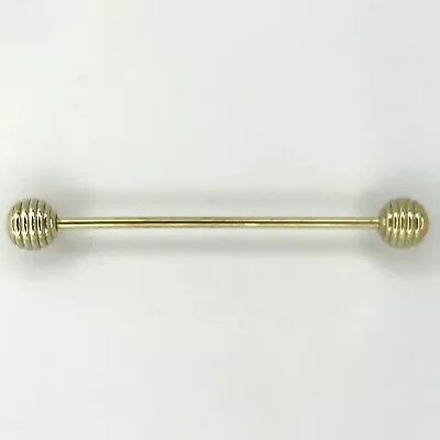 Vintage Collar Stay Pin Bar Clasp Clip Gold Tone Ball Ends Menswear Accessory • $14.99