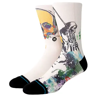 STANCE Sickle Crew Socks Sz L Large (9-13) Grim Reaper Skull Graffiti • $19.99