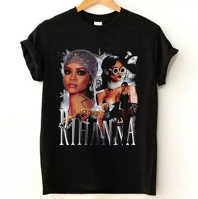 Rihanna Bootleg Cotton T-Shirt Short Sleeve Black Unisex All Size S -2345XL • $13.99