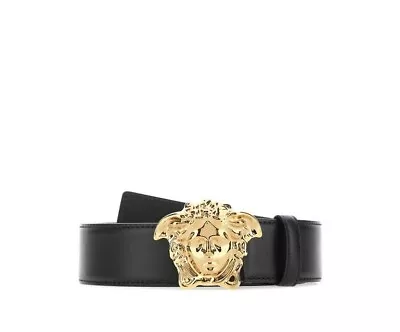 Versace Men's La Medusa Logo Buckle Black Leather Belt Size 40 100 • $245