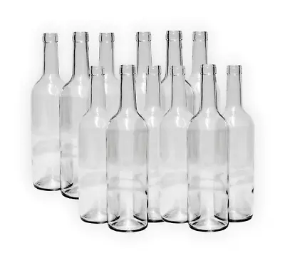 Glass Bottle Clear 750 Ml With Cork For Wine Storage Making X 24 Home Brew • £28.95