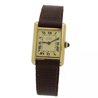 Vintage Cartier 18k Gold Vermiel Must De Cartier Ladies Tank Watch  #W76467-1 • $202.50