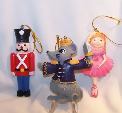 Nutcracker Ballet Ornament Lot Of 3-Clara Soldier Mouse King-NEW • $10.95