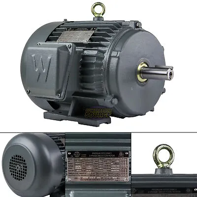 5 HP 3 Phase Electric Motor 3600 RPM 184T Frame TEFC 230/460 Volt Severe Duty • $549.95