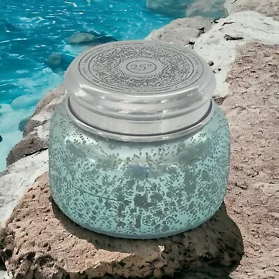 EMPTY Anthropologie Mercury Glass Candle Jar Capri Blue Silver 25th Anniversary • $29.90