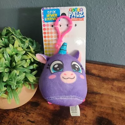 Unicorn Plush Clip NWT Backpack Keychain Stuffed Animal Kids Toy Purple  • $14