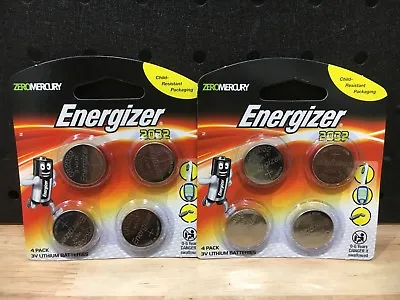  2 Packs Of 4 Energizer Zeromercury 2032 3v Lithium Batteries - New • $12.95