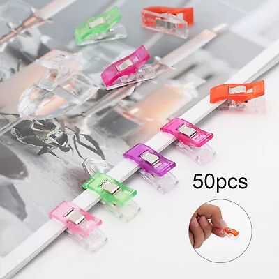 £3.99 • Buy 50pcs Wonder Clips For Quilt Fabric Craft Knitting Sewing Crochet Craft Colorful