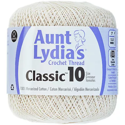 Aunt Lydia's Classic Crochet Thread Size 10-Antique White 154-0210 • £11.20