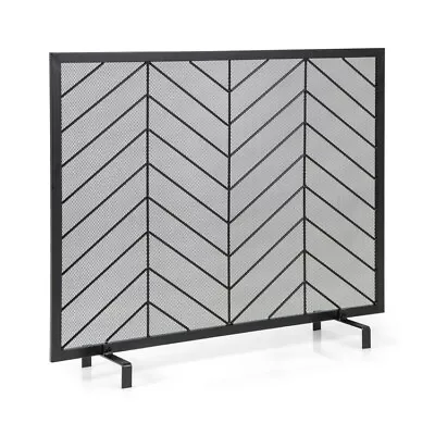 38'' X 31'' Mid-Century Fireplace Screen Single Panel Fire Spark Standing Cover • $58.96