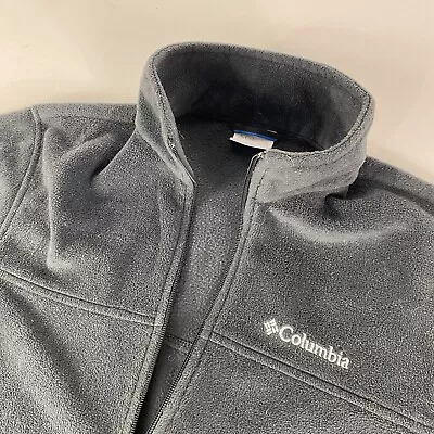 Columbia Jacket Adult Medium Black Full Zip Fleece Zip Pocket Sweater Mens • $21