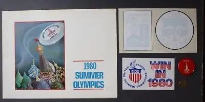 1980 Moscow Summer Olympic Games FOUR Piece Set Cold War Boycott & Lake Placid-- • $29.99