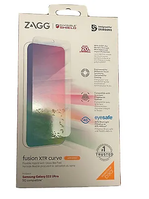 $35 • Buy Samsung Galaxy S22 Ultra Screen Protector Zagg Fusion XTR Curve