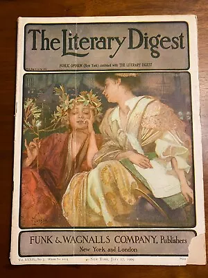 Alphonse Mucha Cover Magazine - The Literary Digest July 17 1909 • $39