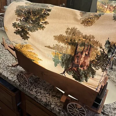 Vtg Lamp Light Covered Wagon Wood Stagecoach Western Cabin Cowboy WORKS • $24.99