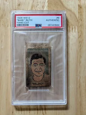 1926 Babe Ruth W512 Hand Cut #6 Baseball Card Hof New York Yankees Psa Authentic • $2295
