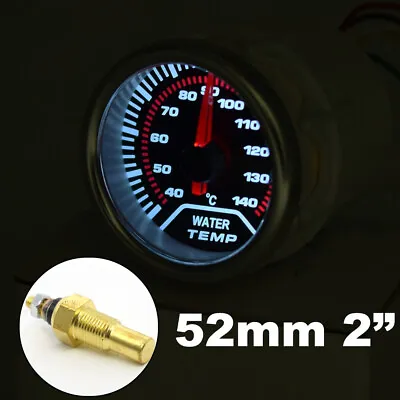 Universal 52mm Water Temp Gauge W/ Sensor Car Auto Meter LED Mechanical Dials • $16.73