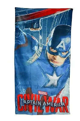 Marvel Captain America Beach Bath Towel 100% Cotton 140 X 70 Cm CIVIL WAR • £9.99