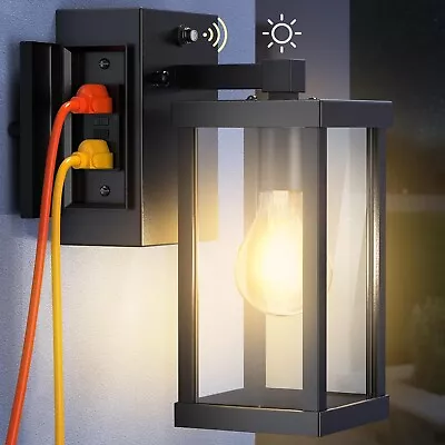 Porch Light With Outlet Dusk To Dawn Motion Sensor Outdoor Light With GFCI Outl • $49.99