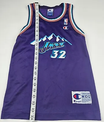 Vintage Champion Jersey Utah Jazz Karl Malone #32 Youth Size M 10-12 Medium • $24.99