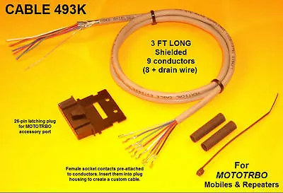 Cable 493K Motorola MOTOTRBO XPR4300 XPR4350 XPR4500 XPR4550 XPR8300 Repeater • $18.49